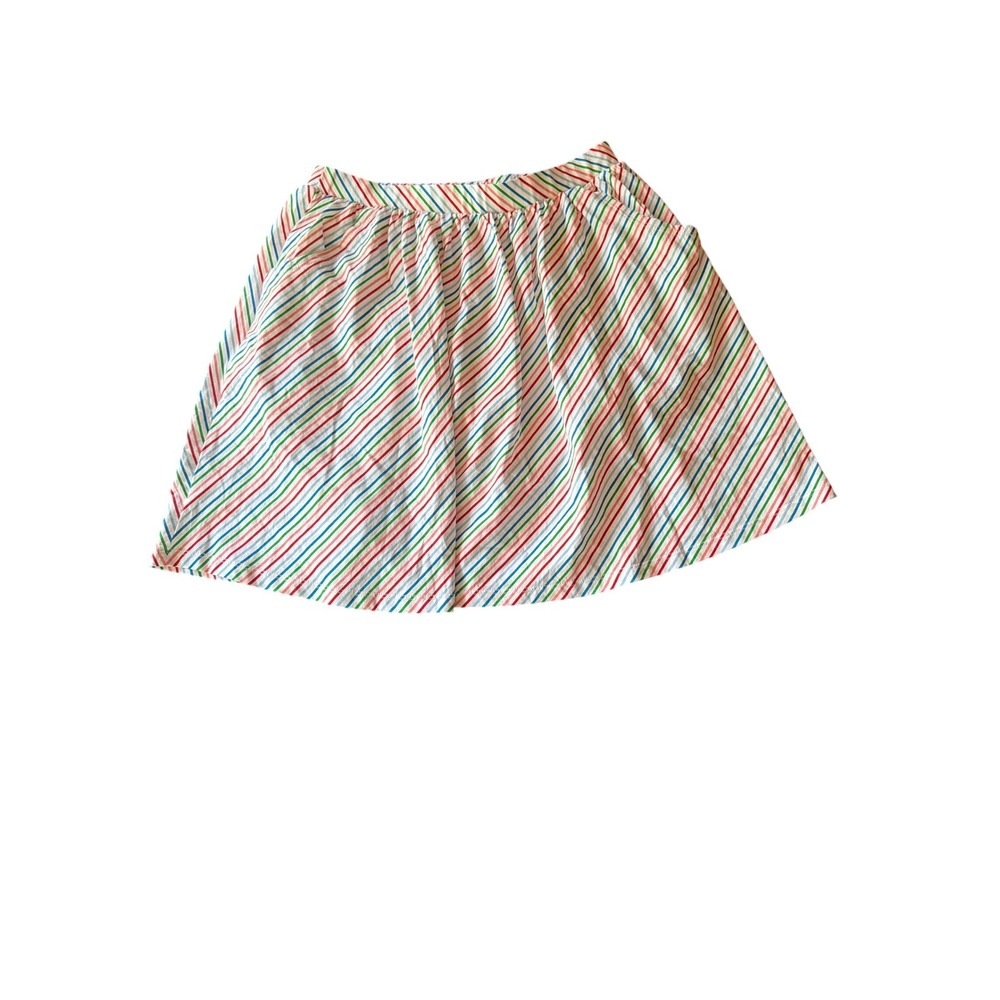 Lands' End Skort White Multi-Color Diagonal Stripe Girls Large 14 Active Skirt